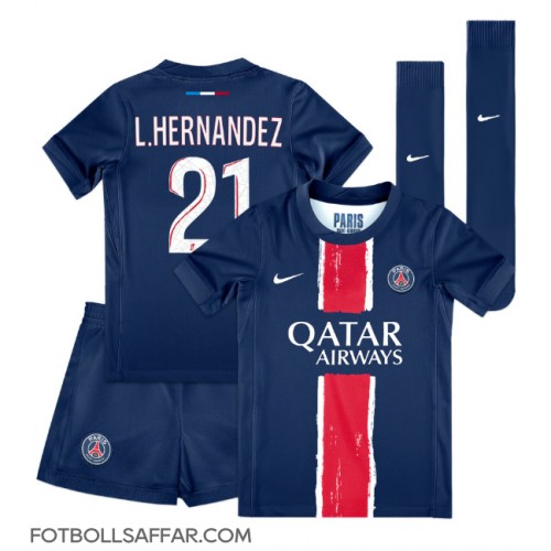 Paris Saint-Germain Lucas Hernandez #21 Hemmadräkt Barn 2024-25 Kortärmad (+ Korta byxor)